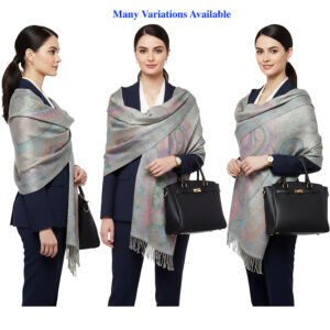 Multi Colour Pashmina Stole with Fringes 2506