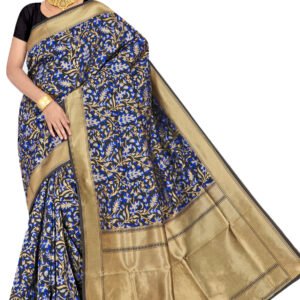 Banaras Handloom Saree with Blouse Piece 1637-Royal Blue