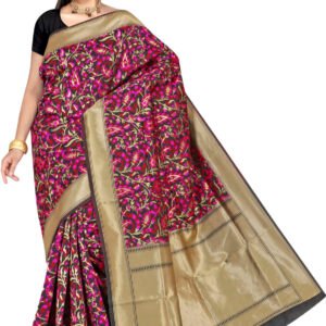 Banaras Handloom Saree with Blouse Piece 1638-Magenta