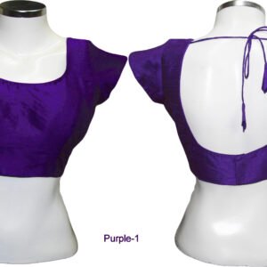 Dupion Raw Silk Saree Blouse Padded Choli Solid Plain Colours Purple