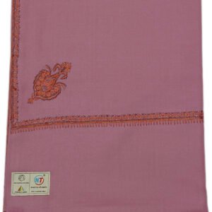 100% Pure Wool Kashmiri Hand Embroidered Shawl Pink