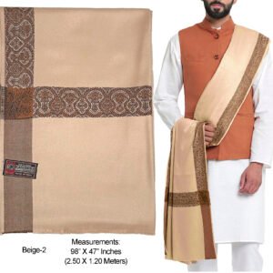 Men Shawl Woollen Shawl Extra Large Lohi Beige-2