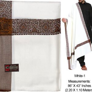 Men Shawl Woollen Shawl Extra Large Lohi White-1
